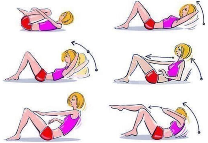 Eine Reihe von Übungen, die beim Abnehmen im Bauch und an den Seiten helfen